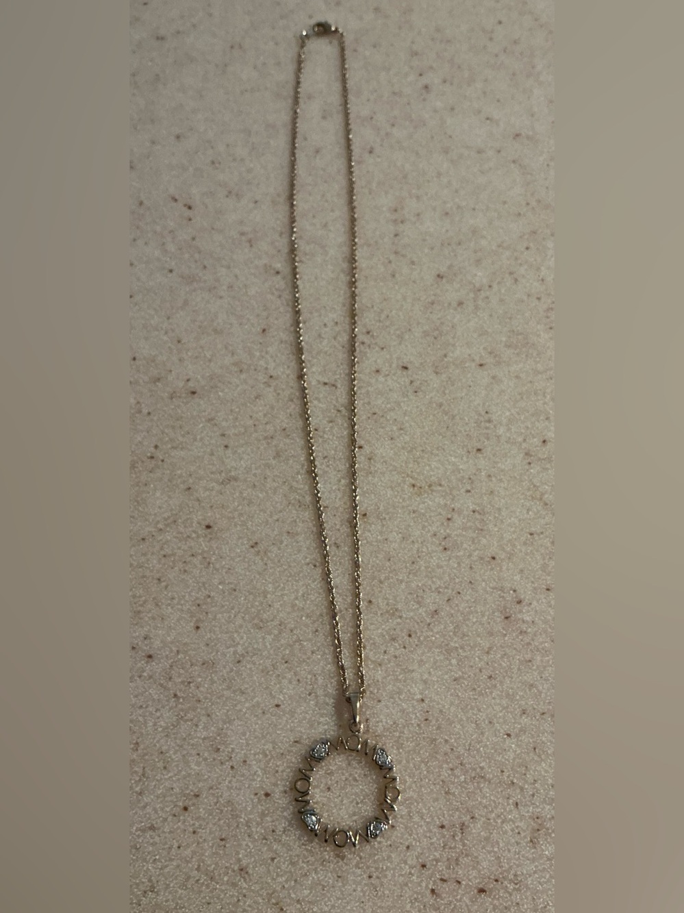 Gold Circle Pendant Necklace with Crystal Accents - Women Jewelry